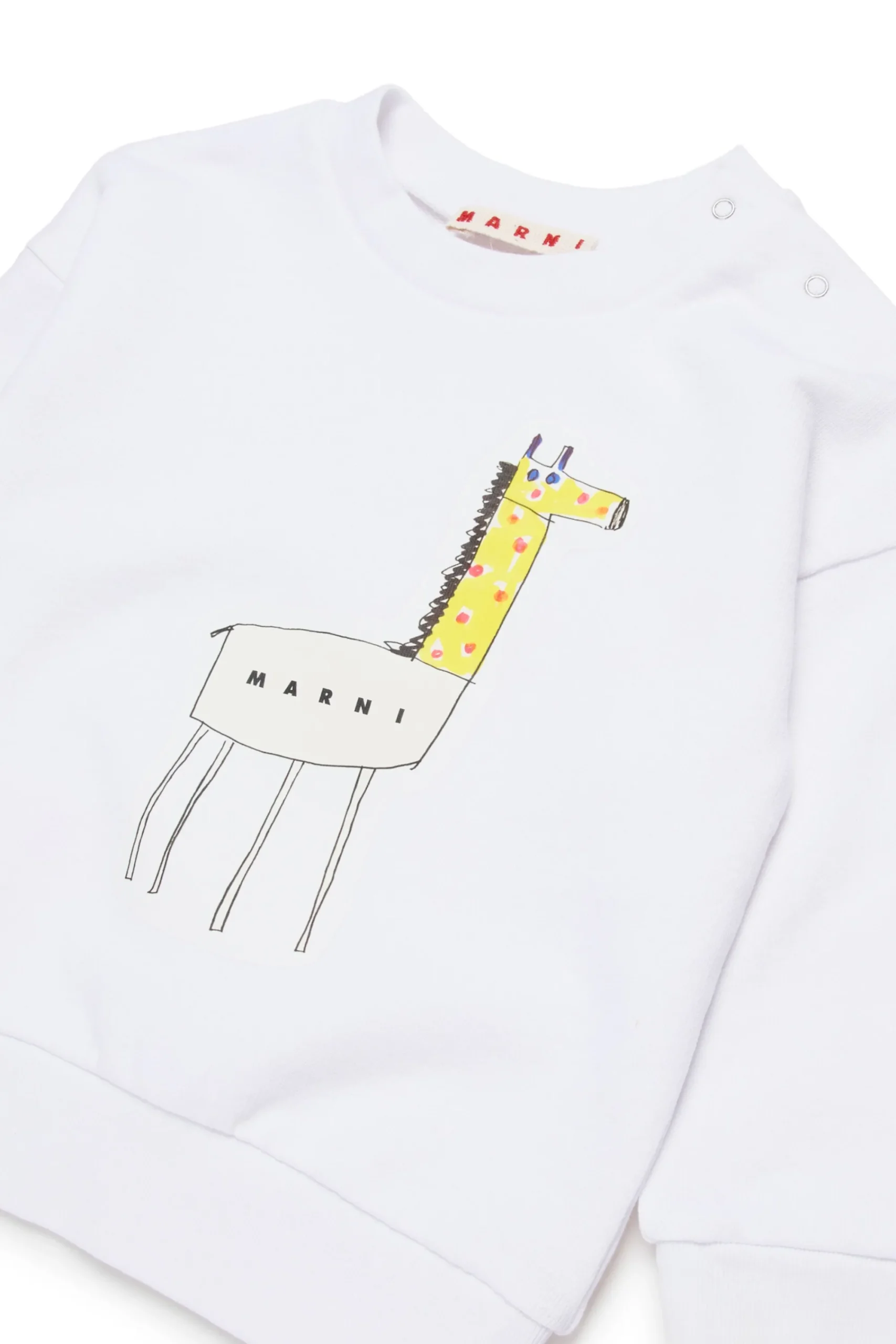 Sweatshirts>MARNI Crew-neck sweatshirt with giraffe print white