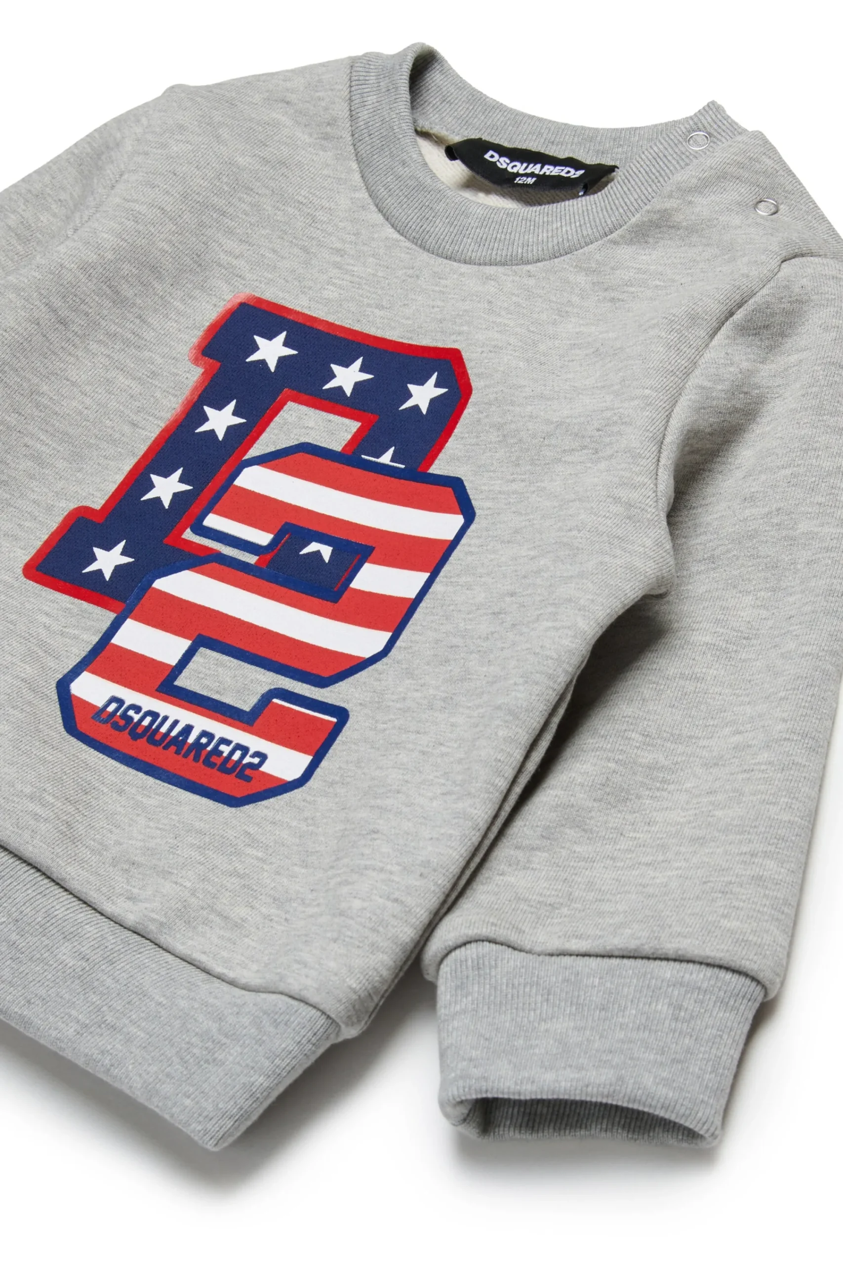 Sweatshirts | Activewear>DSQUARED2 Crew-neck sweatshirt with D2 USA print light grey melange