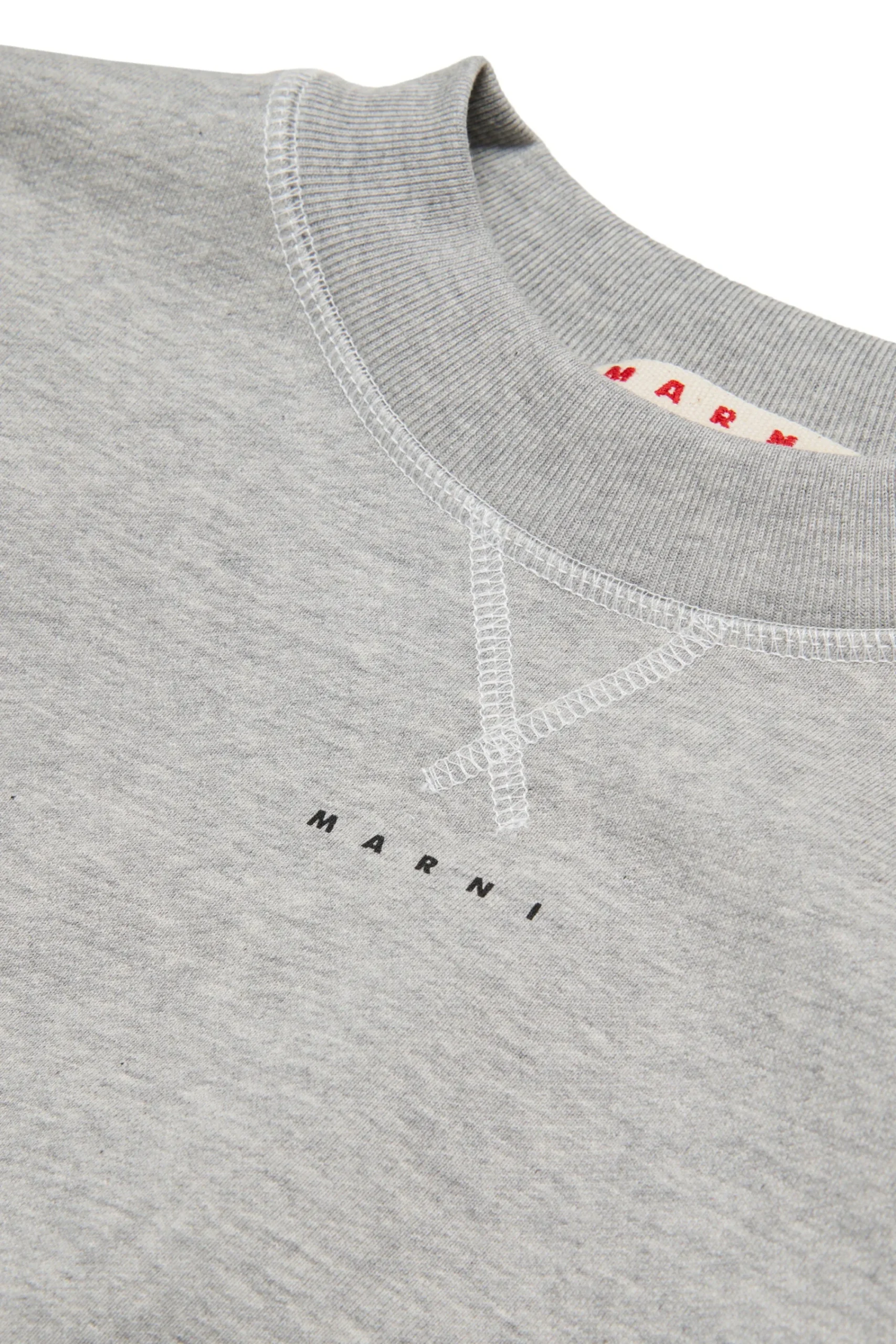 Sweatshirts | Logomania>MARNI Crew-neck sweatshirt with contrasting seams inox gray melange