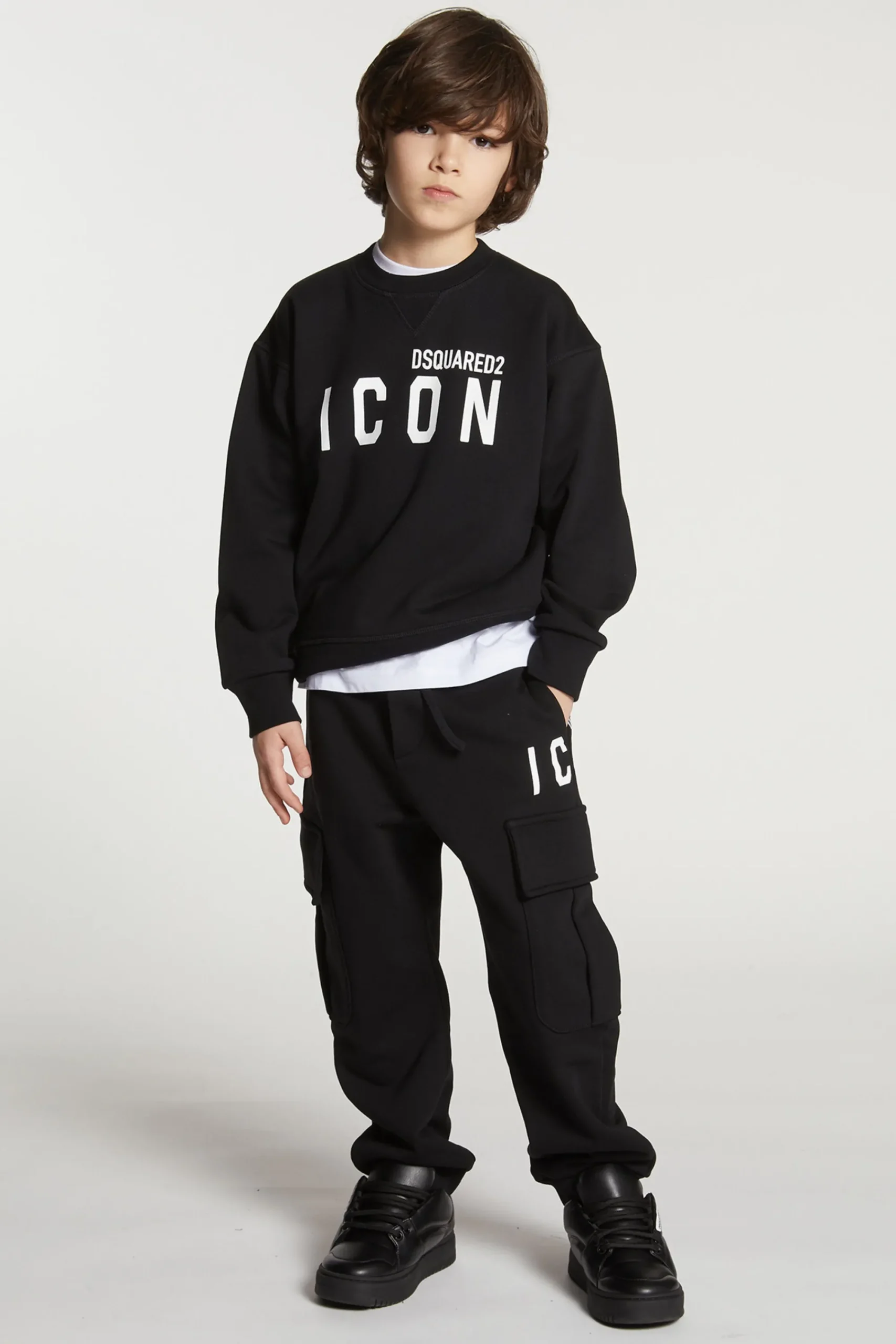 Sweatshirts | Activewear>DSQUARED2 Crew-neck sweatshirt with ICON logo black