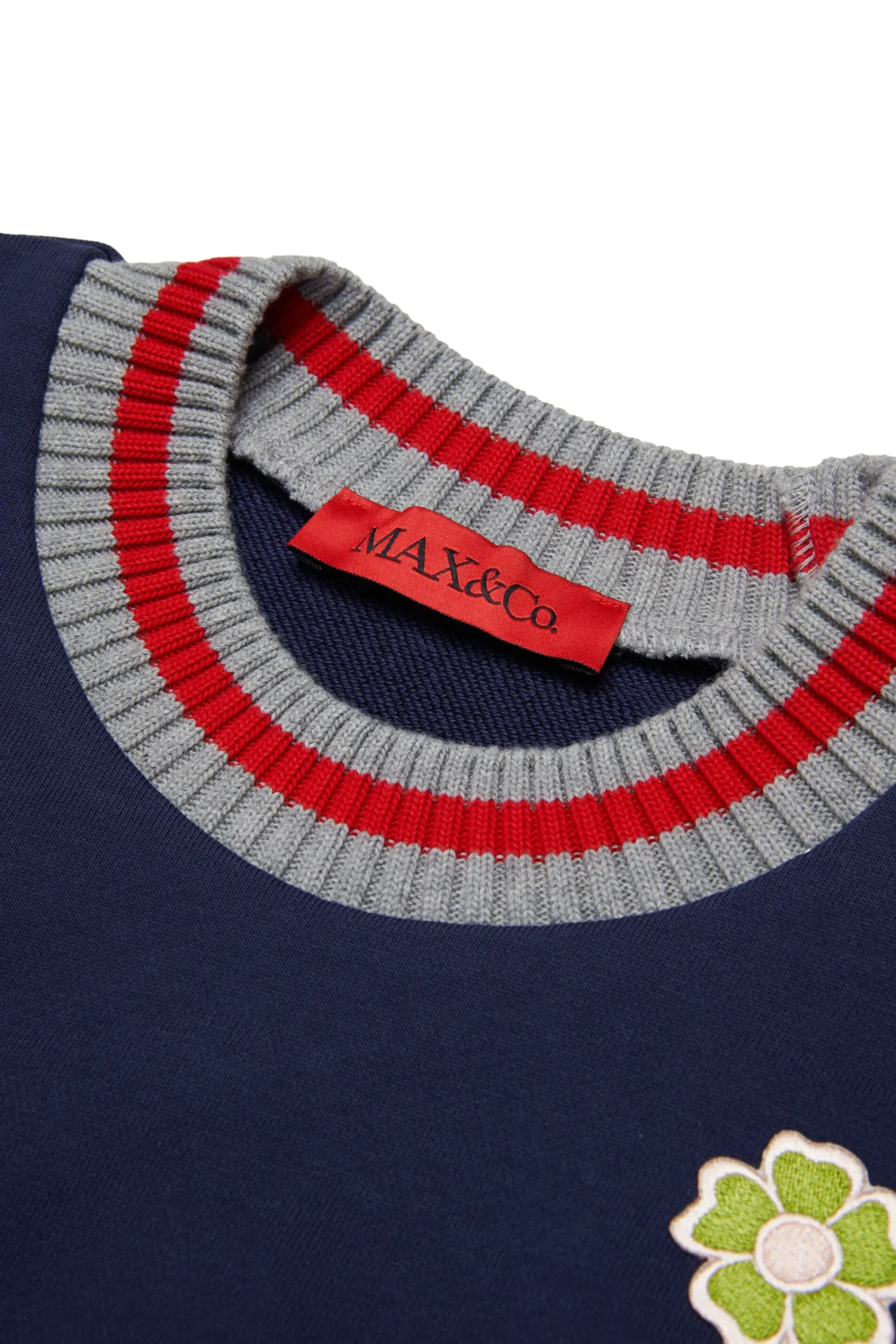 Sweatshirts>MAX&Co. Crew-neck sweatshirt with college patches night blue