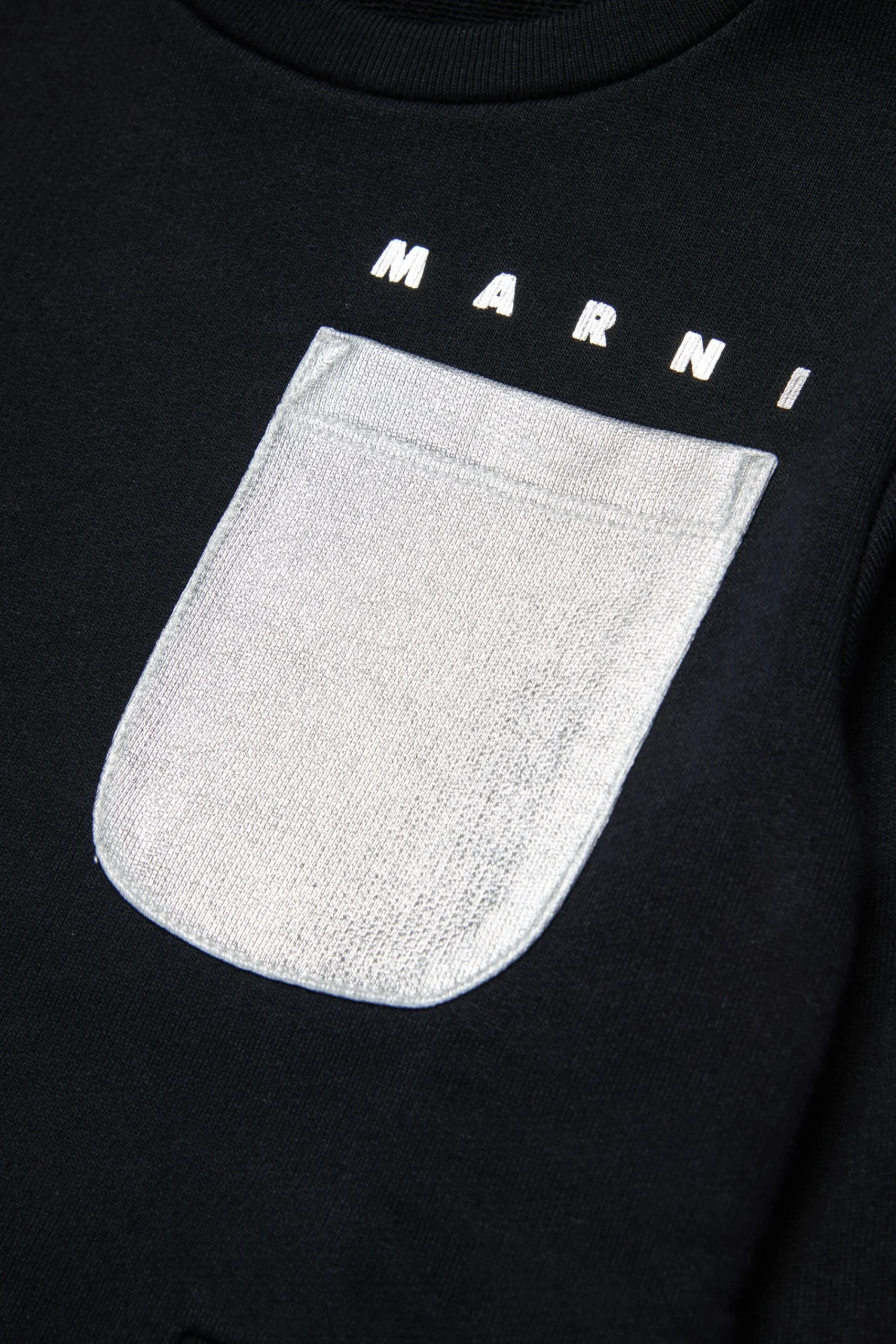 Sweatshirts>MARNI Crew-neck sweatshirt with mylar pocket black