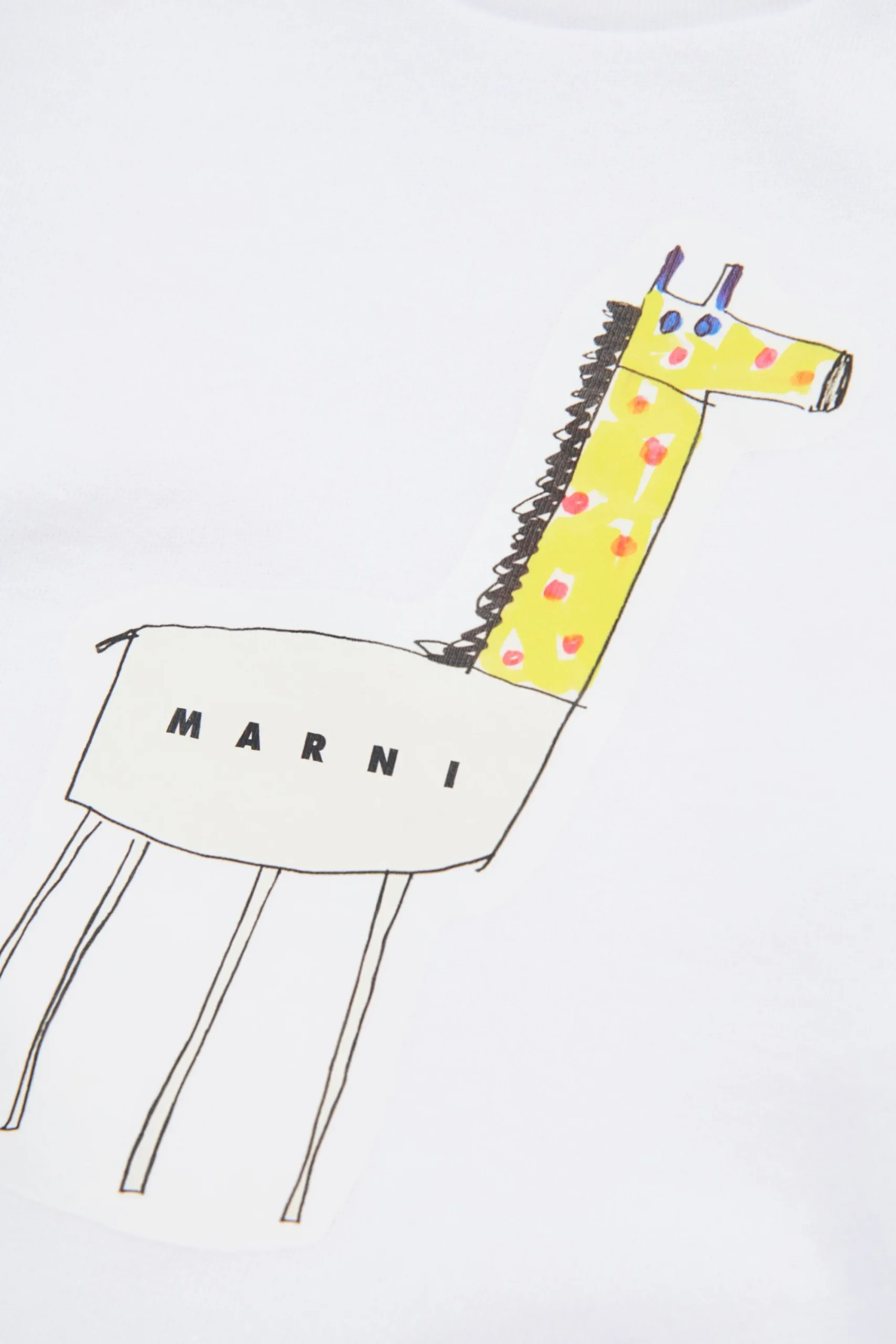 Sweatshirts>MARNI Crew-neck sweatshirt with giraffe print white