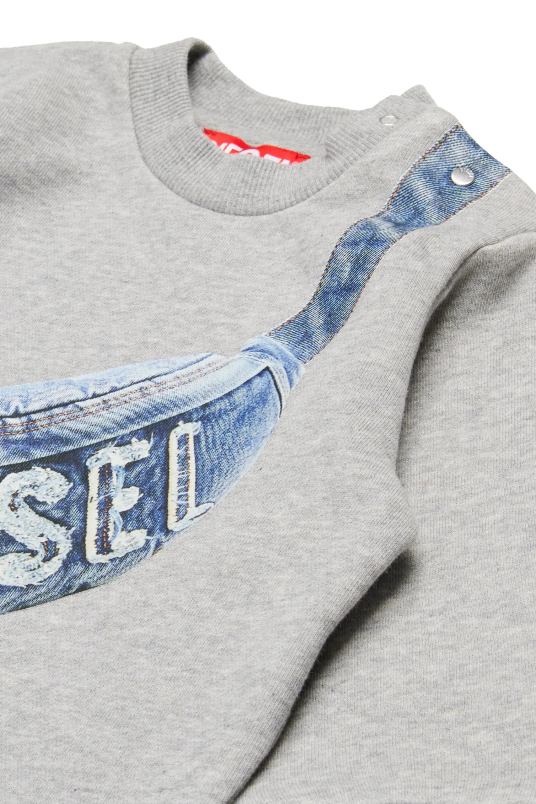 Sweatshirts | Activewear>DIESEL Crew-neck sweatshirt with Hip Pack graphics grey melange