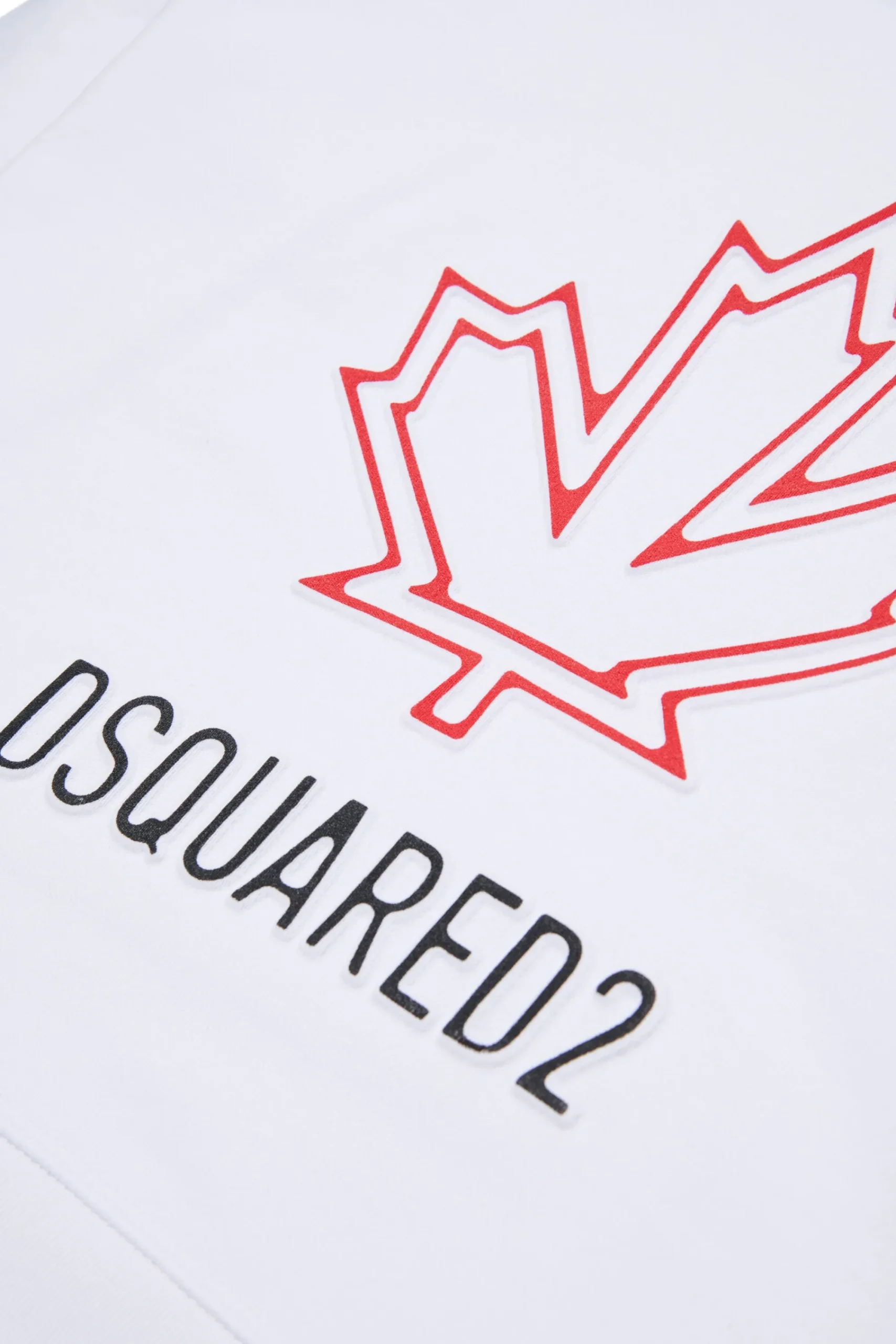 Sweatshirts | Logomania>DSQUARED2 Crew-neck sweatshirt with Maple Leaf outline white