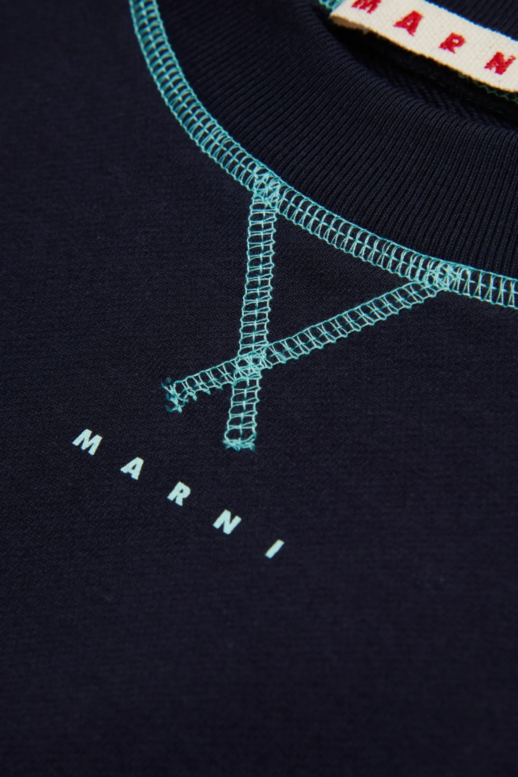 Sweatshirts | Logomania>MARNI Crew-neck sweatshirt with contrasting seams blue navy