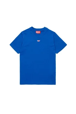 T-Shirts | Activewear>DIESEL Crew-neck T-shirt with patch bright bluette