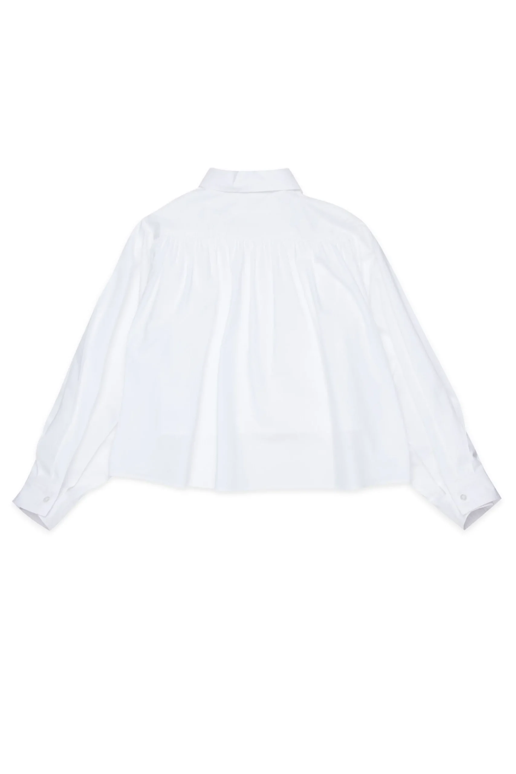 Shirts | Shirts>MM6 MAISON MARGIELA Cropped poplin shirt with pleated back white