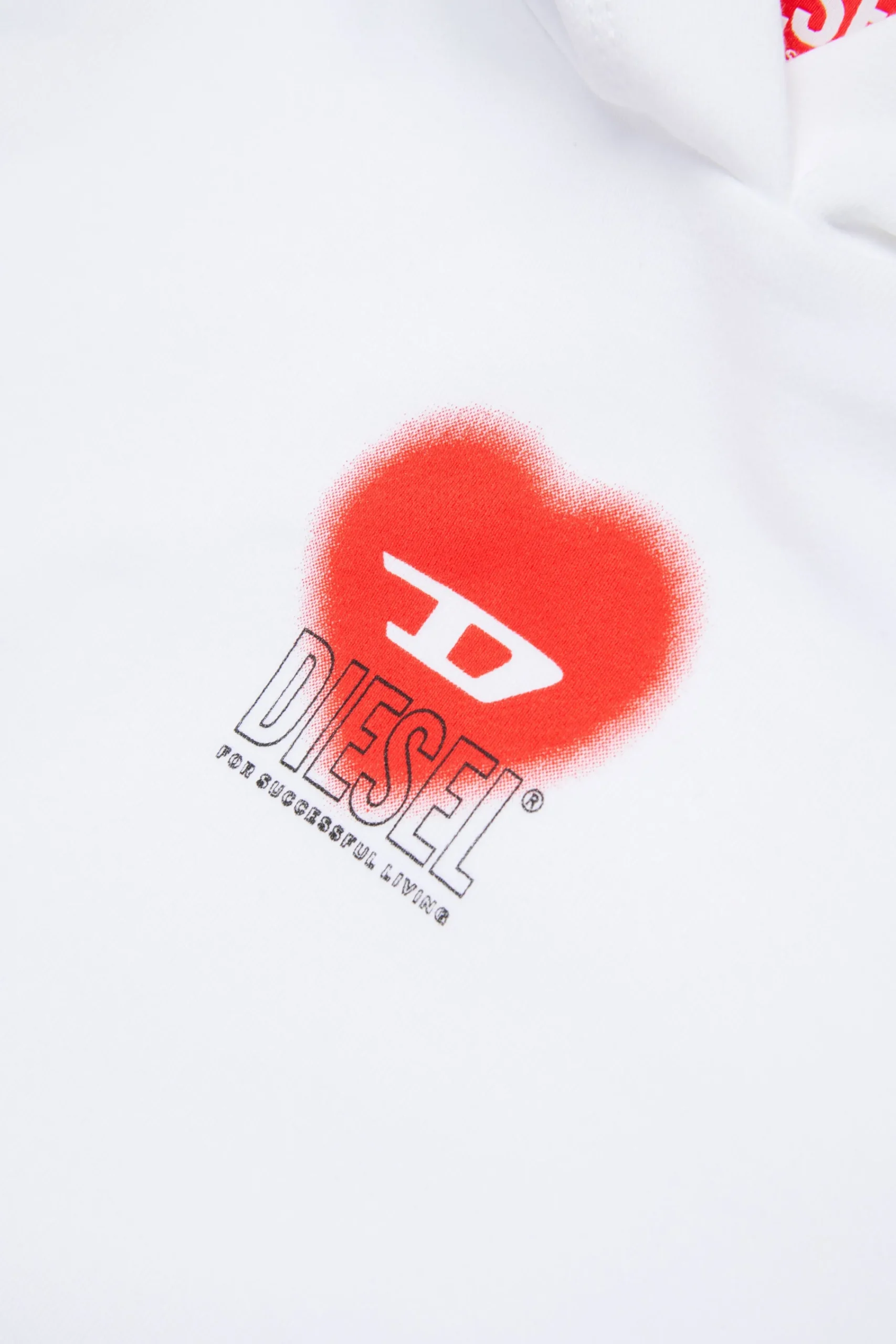 Sweatshirts>DIESEL Cropped sweatshirt with heart graphic white