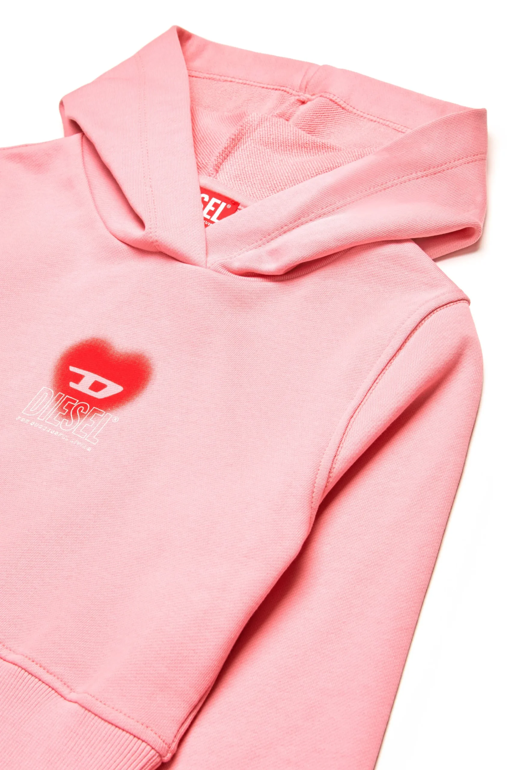 Sweatshirts>DIESEL Cropped sweatshirt with heart graphic pink