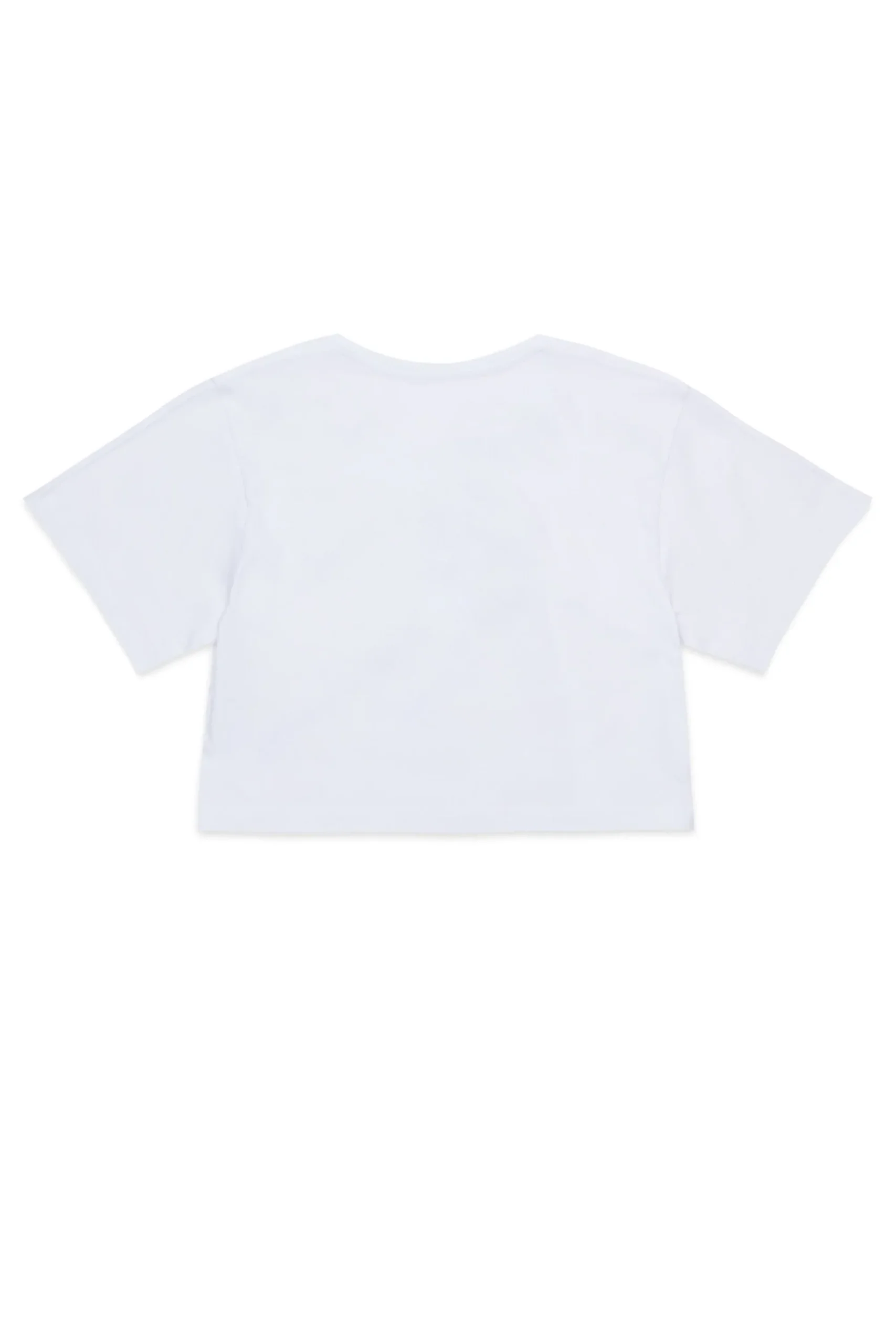 T-Shirts | Logomania>MM6 MAISON MARGIELA Cropped T-shirt with institutional logo white