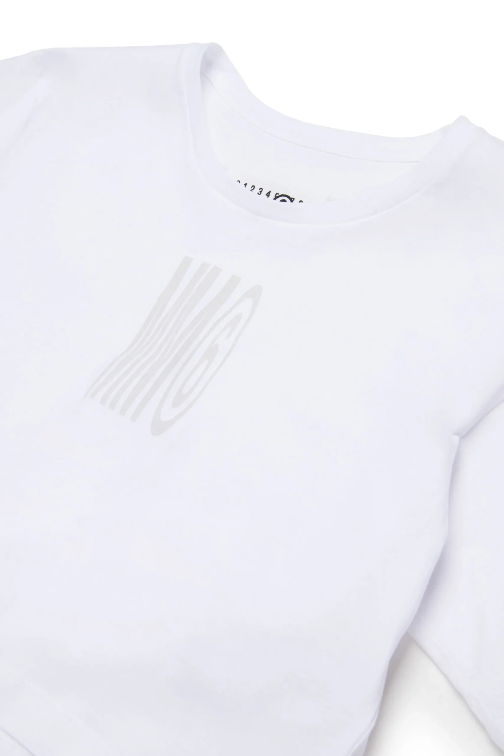 T-Shirts | Logomania>MM6 MAISON MARGIELA Cropped T-shirt with institutional logo white