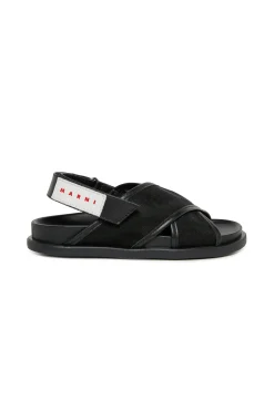 Slippers And Sandals | Slippers And Sandals>MARNI Crossed fussbett sandals black