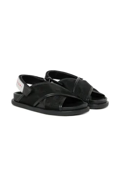 Slippers And Sandals | Slippers And Sandals>MARNI Crossed fussbett sandals black