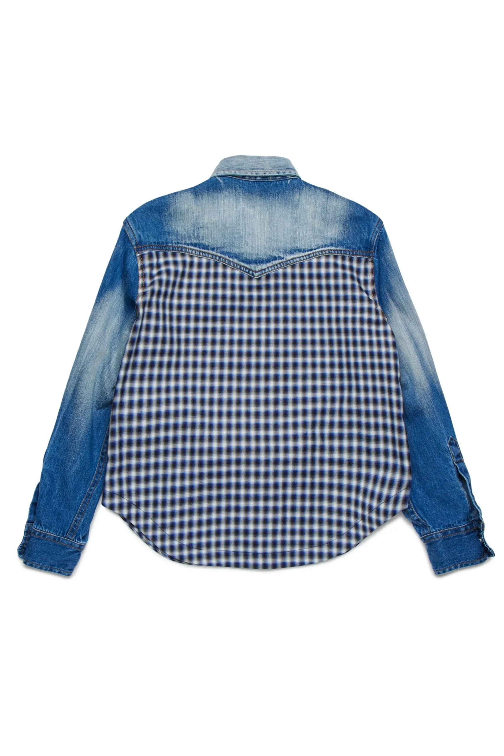 Shirts | Denim-Mania>DSQUARED2 Crystal fringed denim shirt blue denim