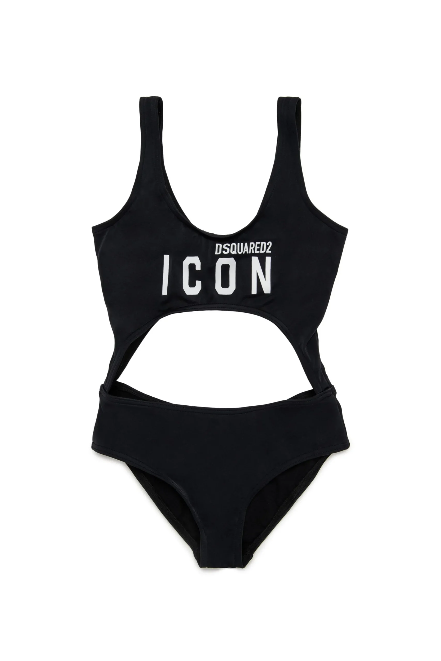 Swimwear | Logomania>DSQUARED2 Cut-out one-piece swimsuit branded ICON black