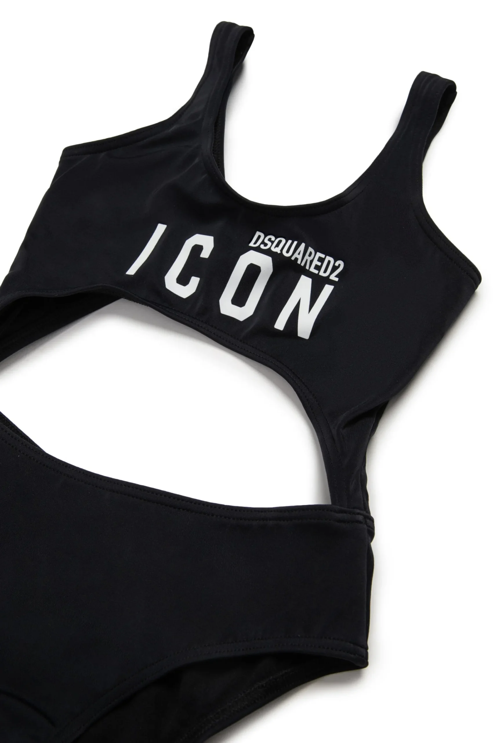Swimwear | Logomania>DSQUARED2 Cut-out one-piece swimsuit branded ICON black
