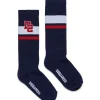 Socks | Socks>DSQUARED2 D2 branded college style socks eclipse blue