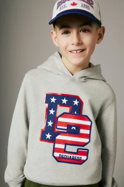 Sweatshirts | Activewear>DSQUARED2 D2 USA print sweatshirt light grey melange