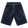 Shorts | Shorts>MARNI Dark denim shorts with frayed details blue denim