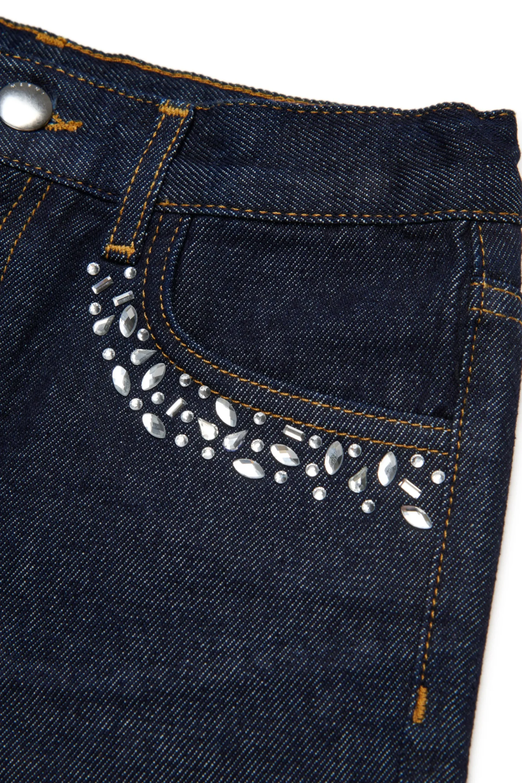 Shorts>MARNI Dark denim shorts with Rhinestones blue denim