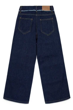 Jeans | Party Looks>MARNI Dark jeans with frayed details blue denim