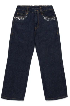 Jeans>MARNI Dark jeans with Rhinestones blue denim