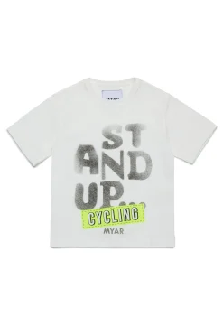 T-Shirts | T-Shirts>MYAR Deadstock cotton T-shirt with Stand up graphics off white