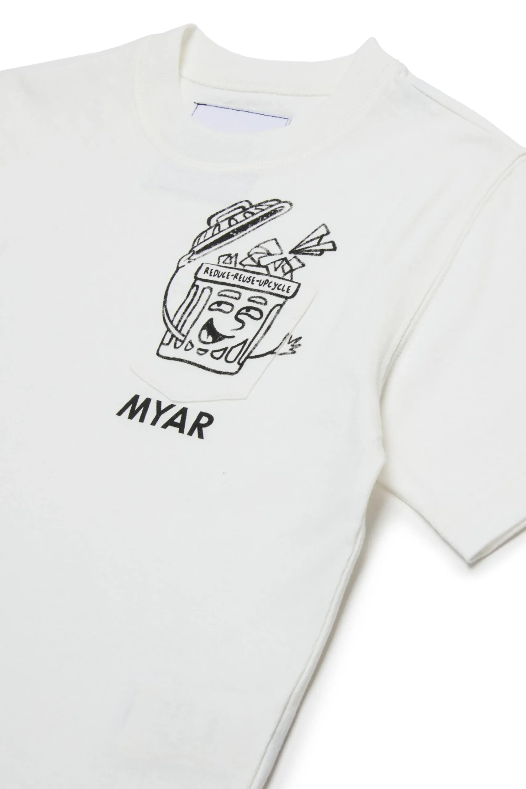 T-Shirts | T-Shirts>MYAR Deadstock cotton T-shirt with pocket and Reuse graphics off white