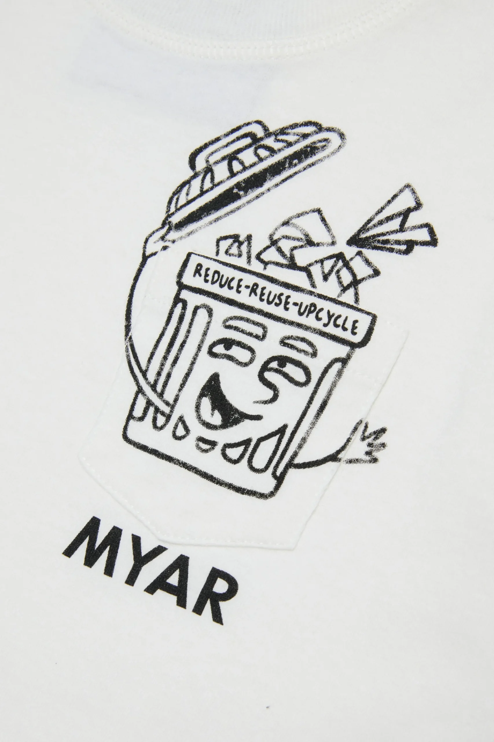 T-Shirts | T-Shirts>MYAR Deadstock cotton T-shirt with pocket and Reuse graphics off white