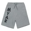 Shorts | Shorts>MYAR Deadstock fleece shorts with vertical logo grey melange