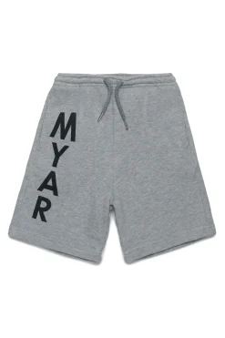 Shorts | Shorts>MYAR Deadstock fleece shorts with vertical logo grey melange