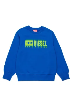 Activewear | Activewear>DIESEL Degradé branded crew-neck sweatshirt bright bluette