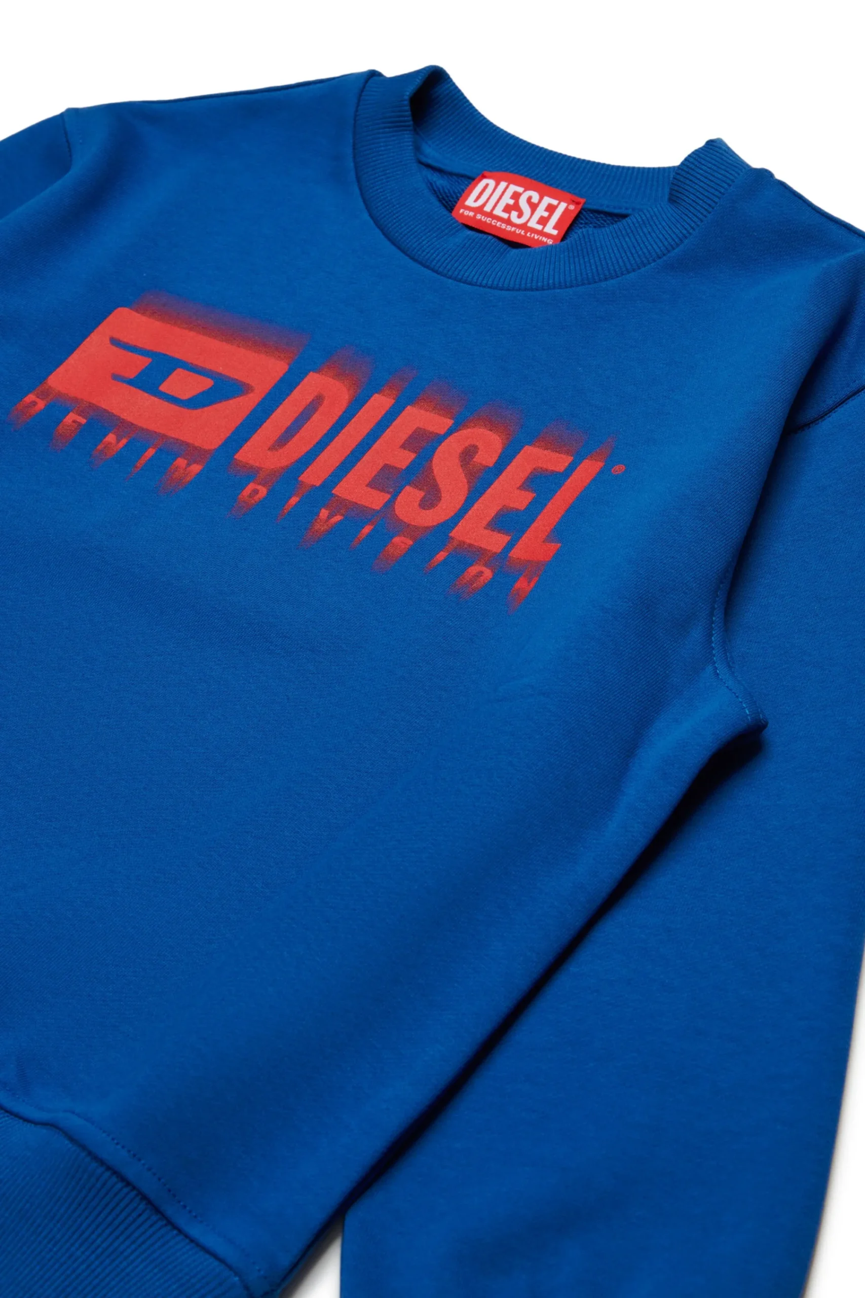 Sweatshirts>DIESEL Degradé branded crew-neck sweatshirt bluette
