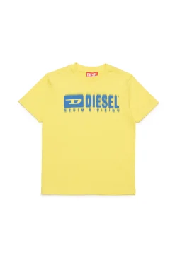 Activewear | Activewear>DIESEL Degradé branded T-shirt canary yellow