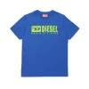 Activewear | Activewear>DIESEL Degradé branded T-shirt bright bluette