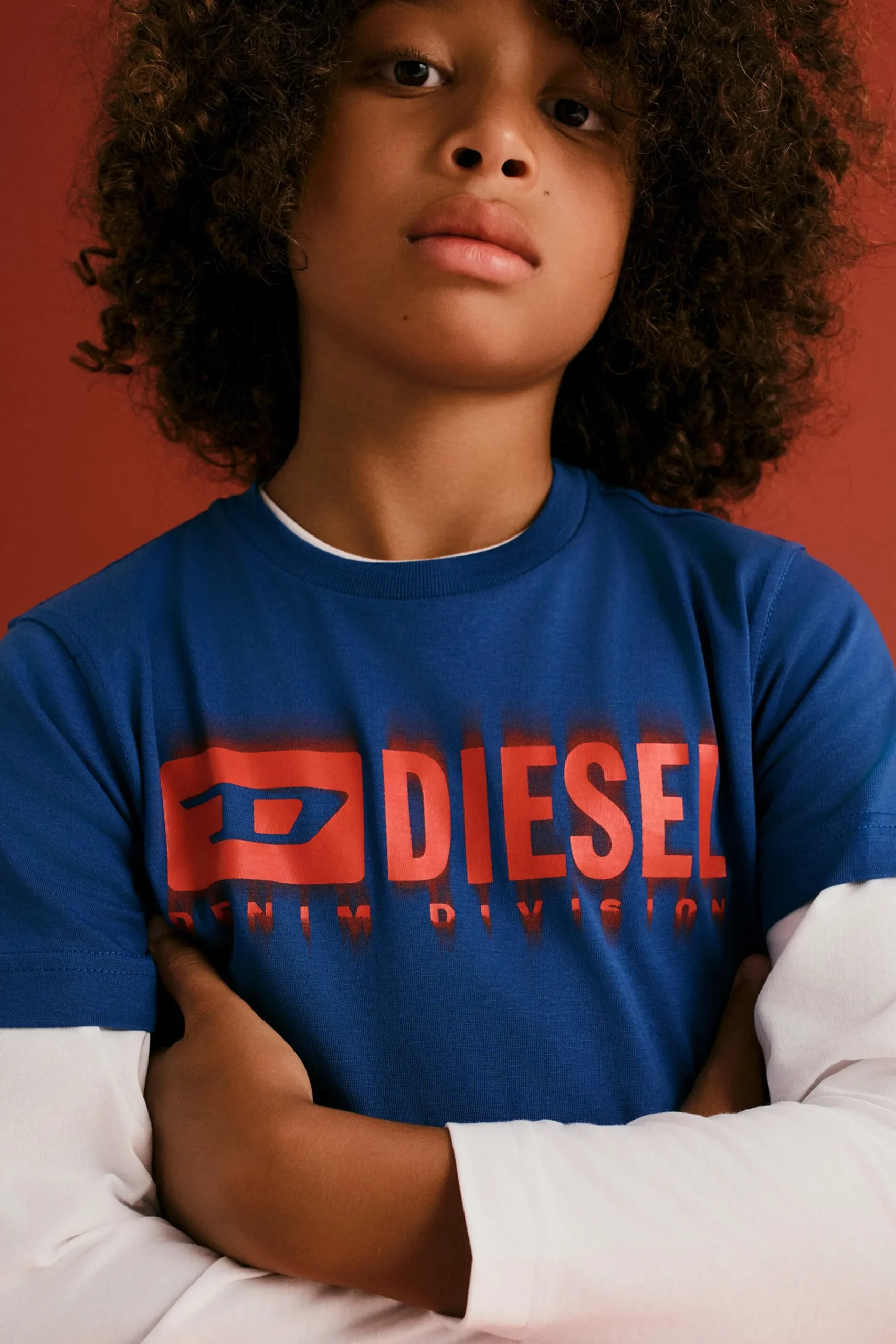T-Shirts>DIESEL Degradé branded T-shirt bluette
