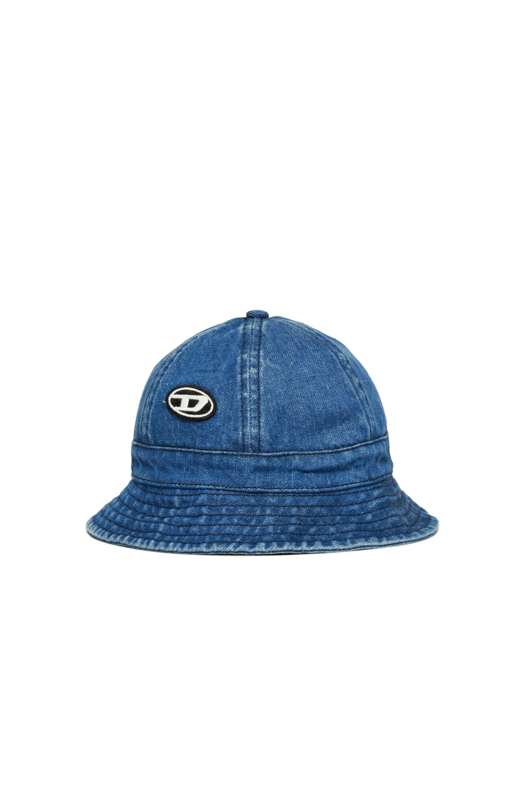Accessories | Oval D By Diesel>DIESEL Denim fisherman hat with Oval D patch blue denim