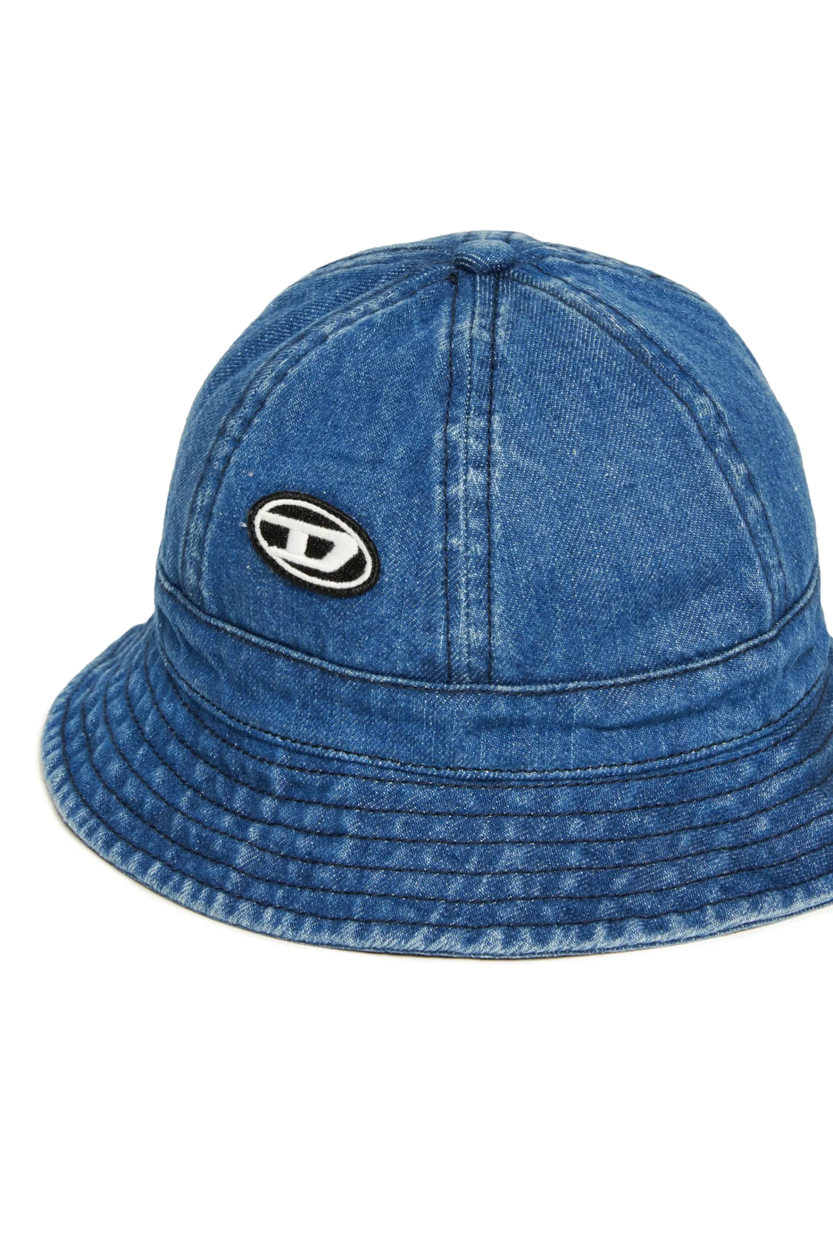 Accessories | Oval D By Diesel>DIESEL Denim fisherman hat with Oval D patch blue denim