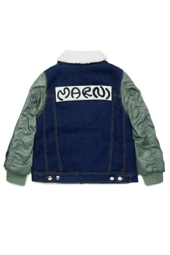 Jackets And Padded Jackets | Denim-Mania>MARNI Denim jacket with bomber sleeves blue denim