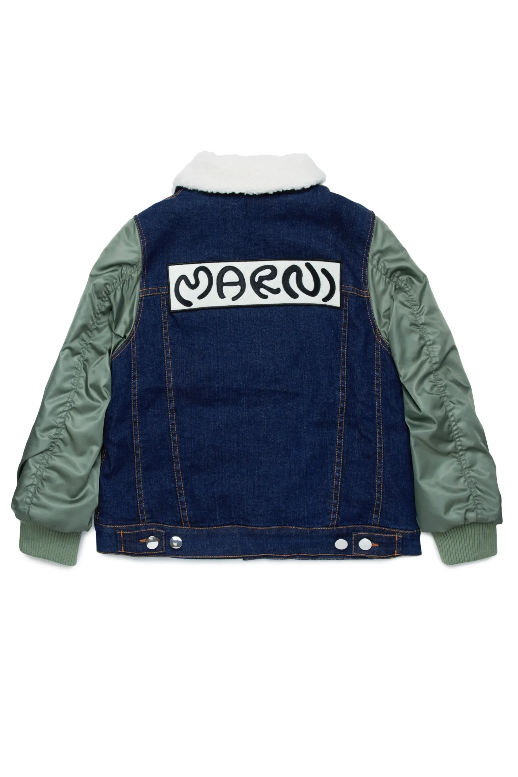 Jackets And Padded Jackets | Denim-Mania>MARNI Denim jacket with bomber sleeves blue denim