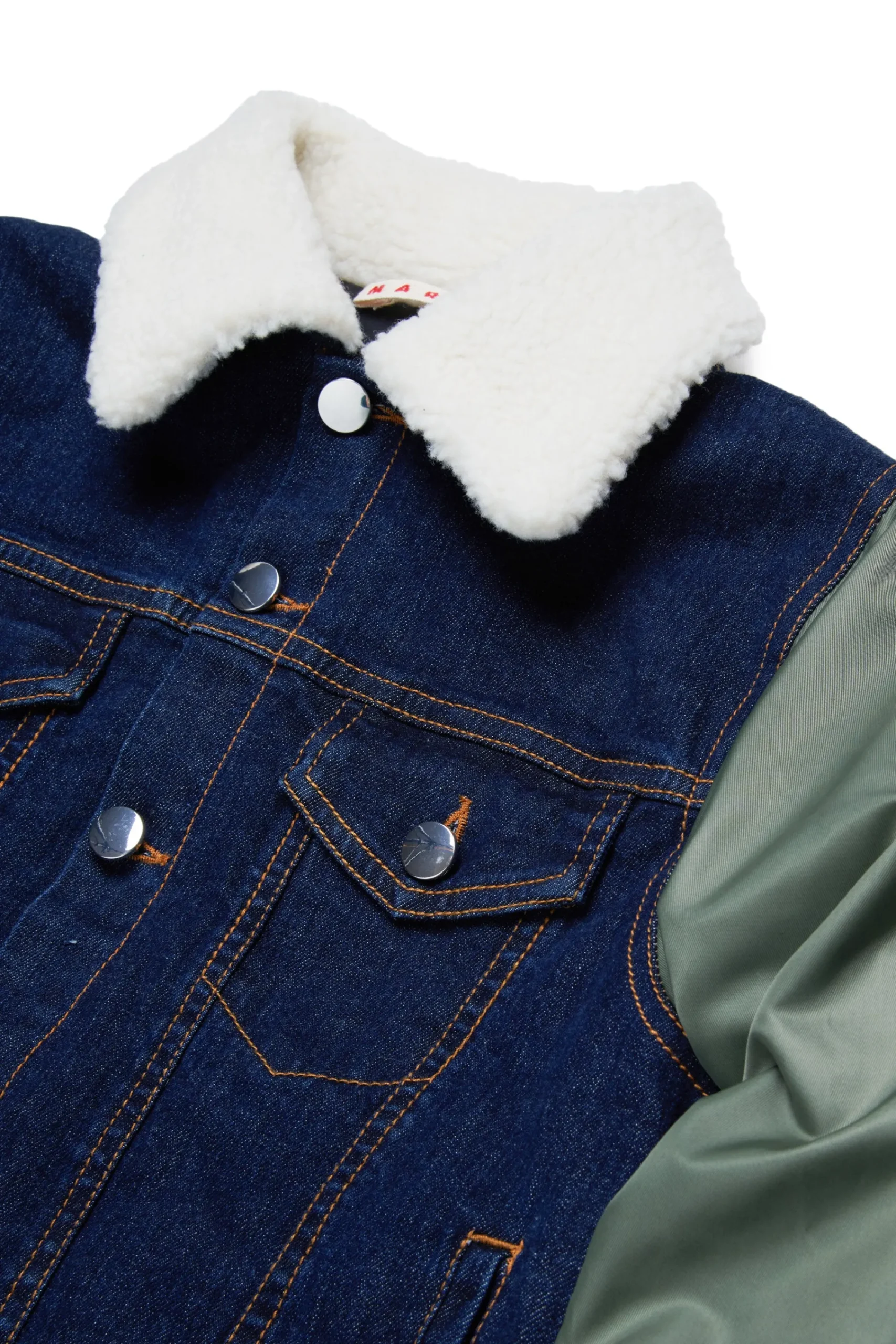 Jackets And Padded Jackets | Denim-Mania>MARNI Denim jacket with bomber sleeves blue denim