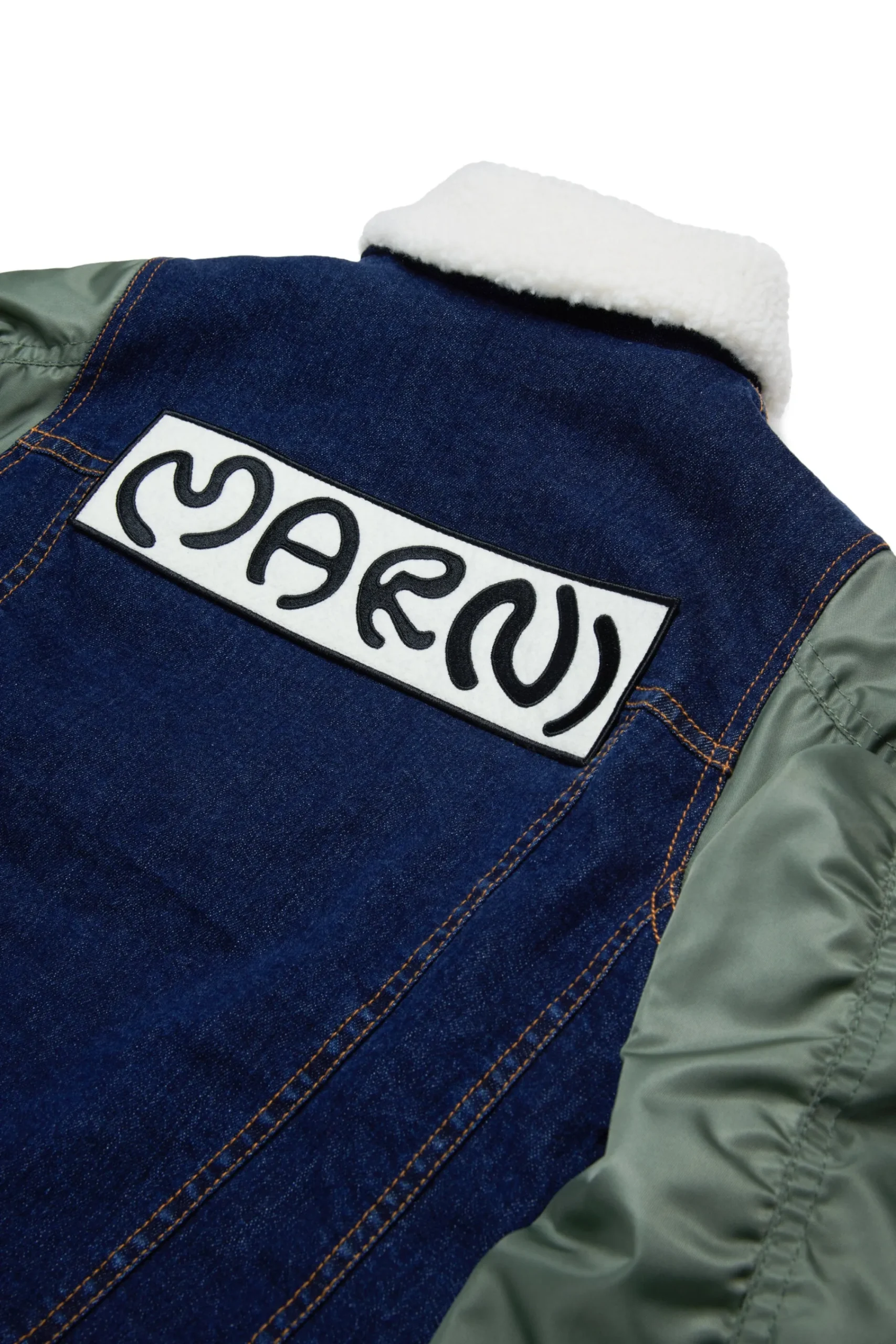 Jackets And Padded Jackets | Denim-Mania>MARNI Denim jacket with bomber sleeves blue denim