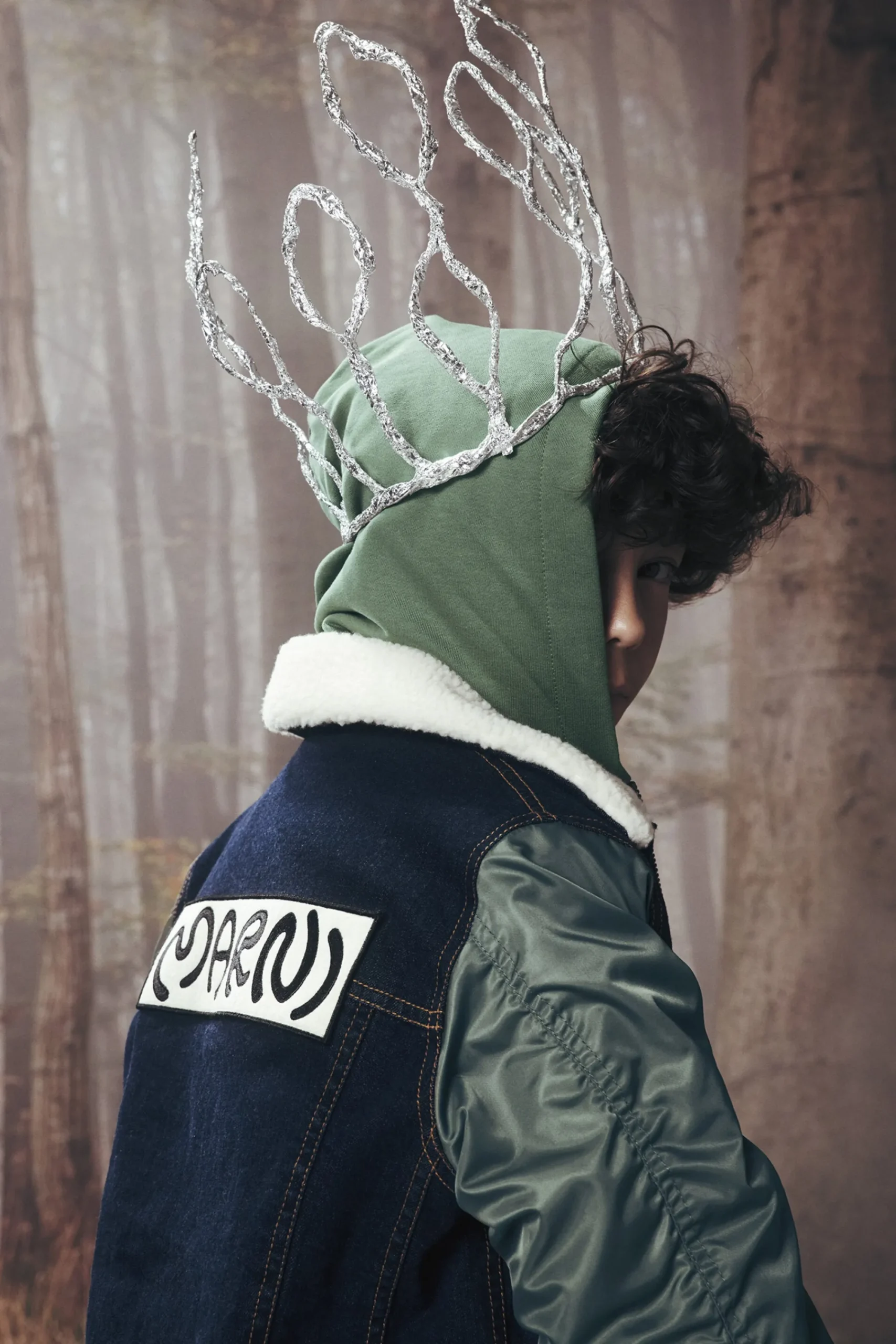Jackets And Padded Jackets | Denim-Mania>MARNI Denim jacket with bomber sleeves blue denim