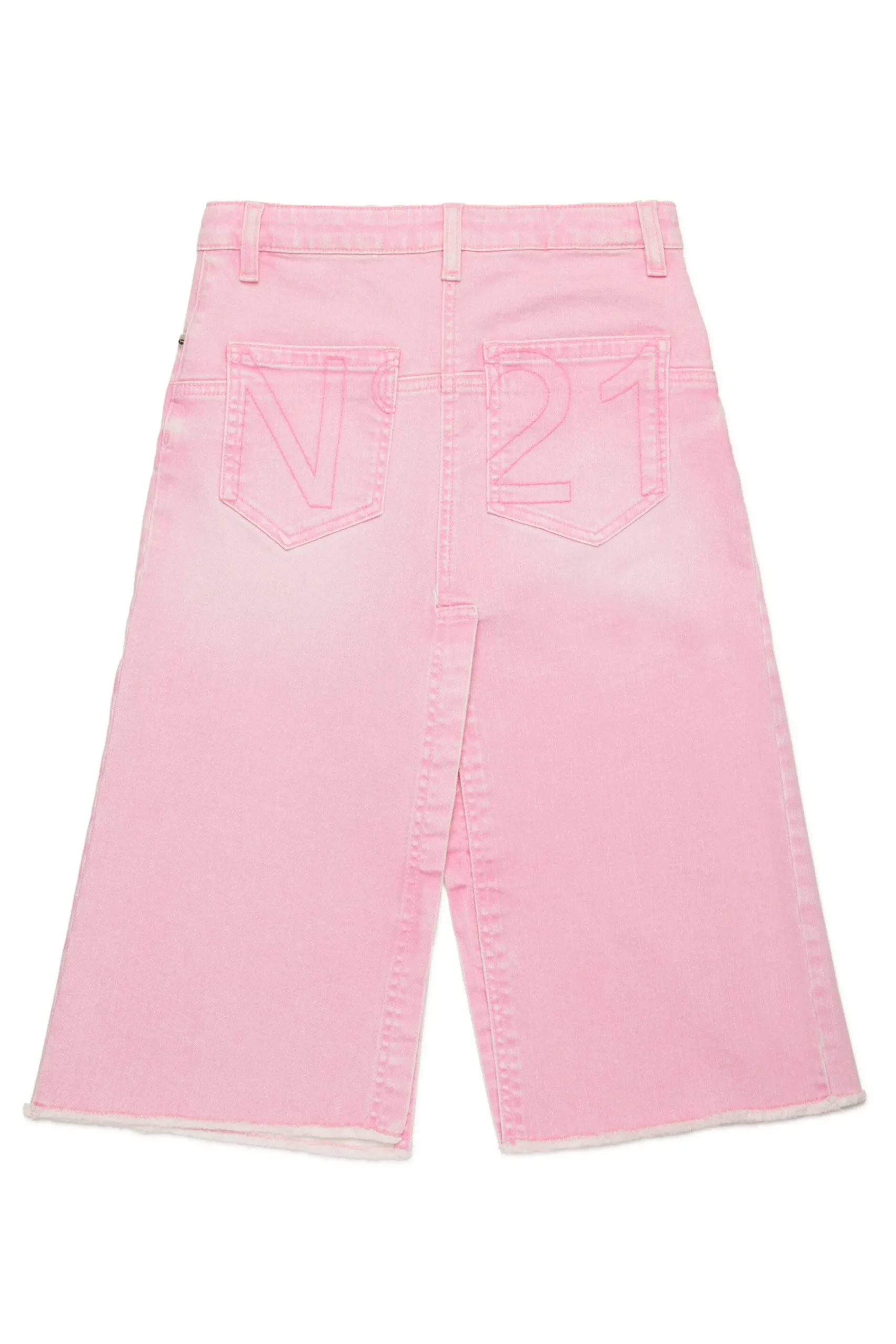 Skirts>N°21 Denim skirt with wrinkles print pink