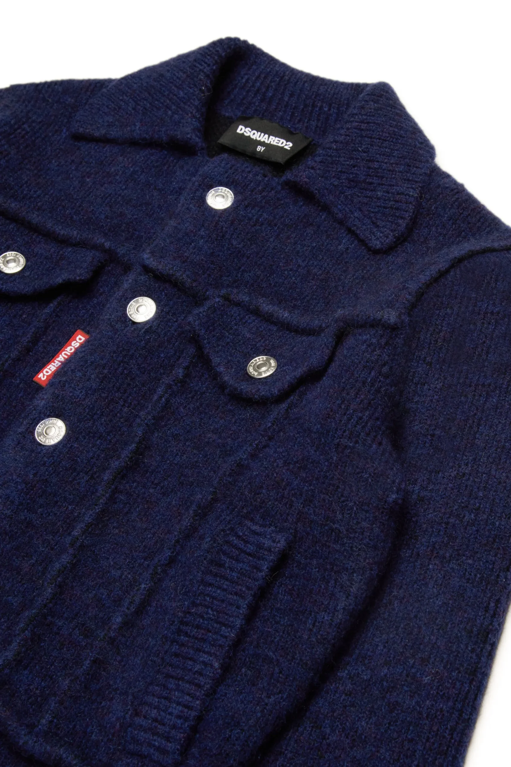 Jackets And Padded Jackets | Jackets And Padded Jackets>DSQUARED2 Denim-effect knitted jacket deep blue