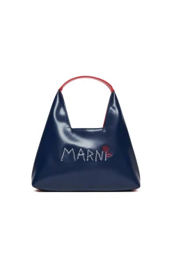 Bags And Backpacks | Logomania>MARNI Diamond bag branded with Flower logo blue navy