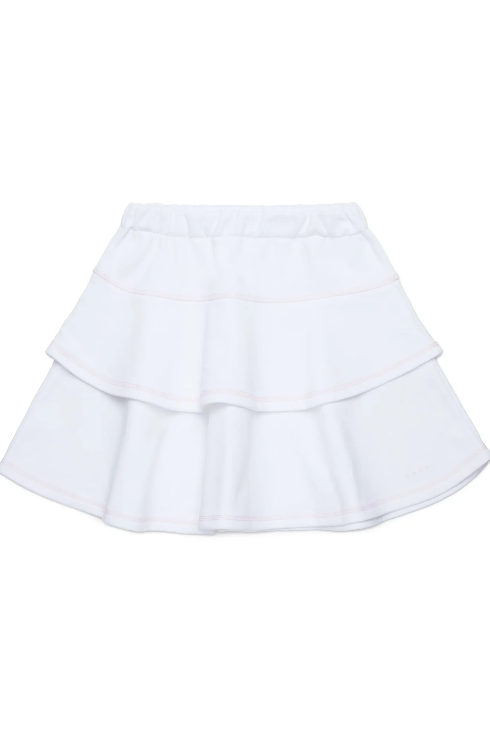 Skirts>MARNI Double flounces fleece skirt white