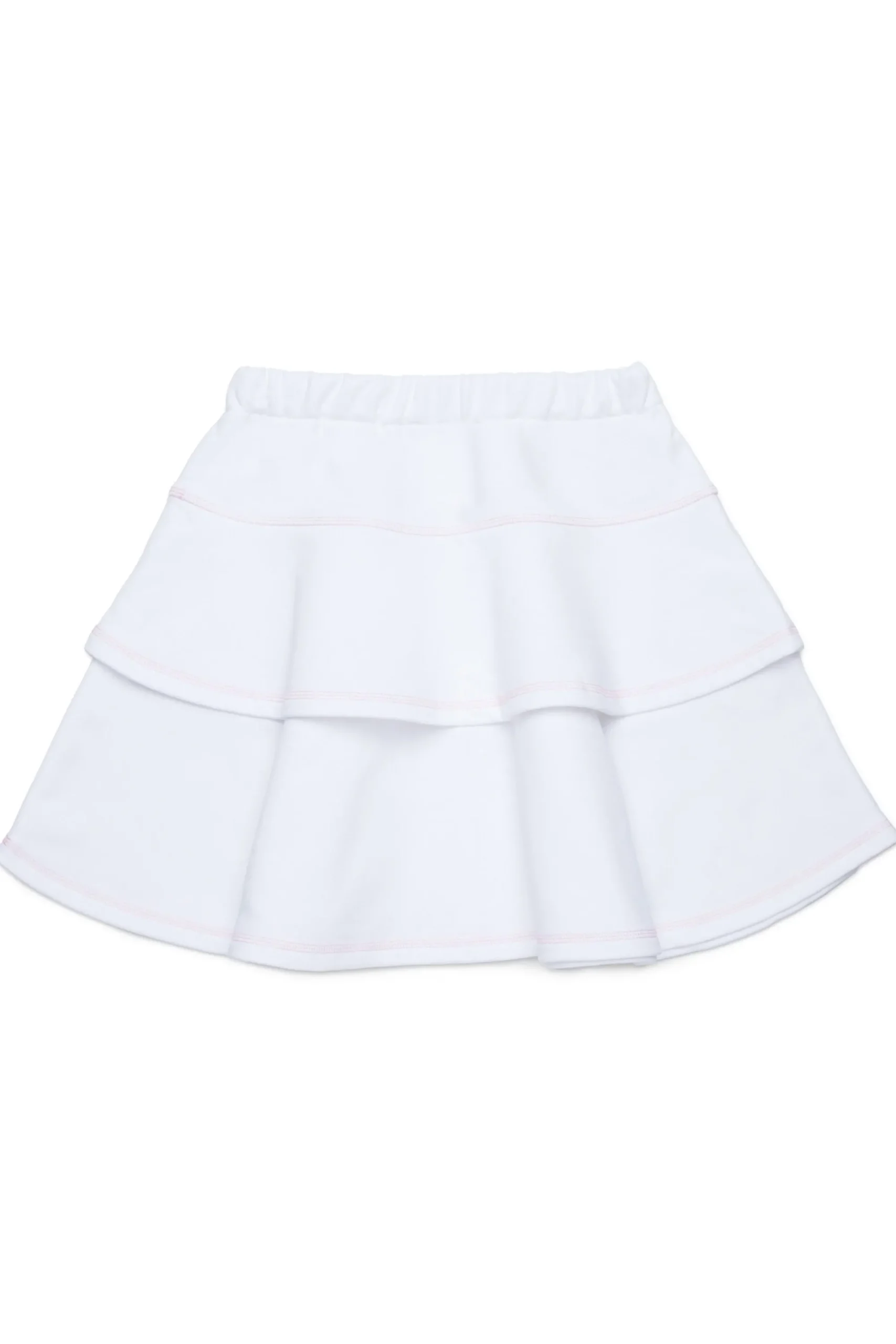 Skirts>MARNI Double flounces fleece skirt white