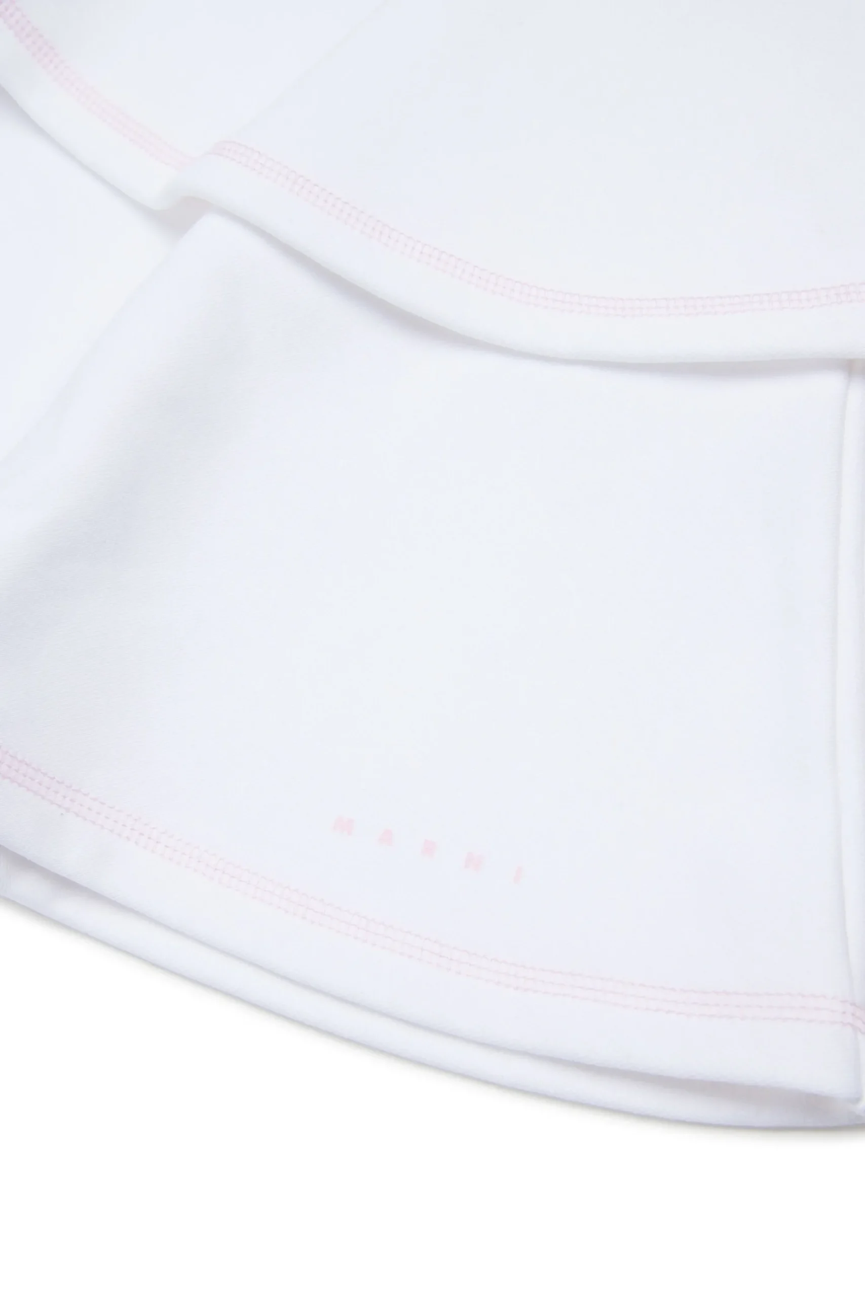 Skirts>MARNI Double flounces fleece skirt white